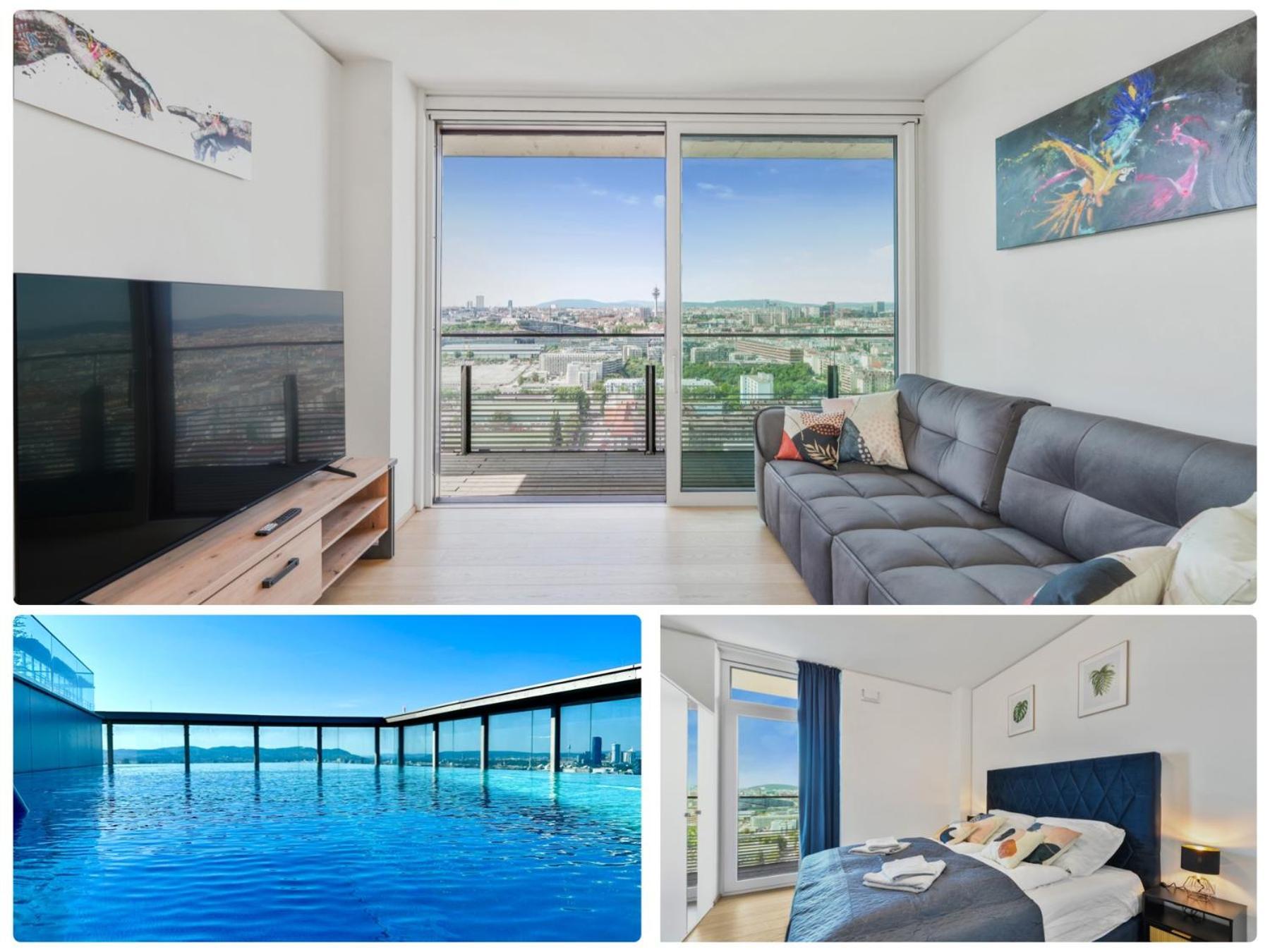 Luxury Penthouse I Rooftop Pool I Self Check-In Wien Exteriör bild